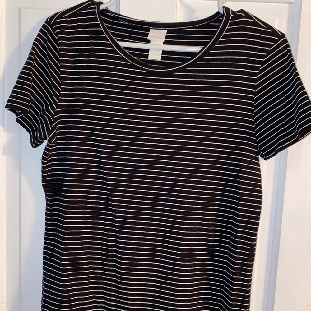 Basic black & white stripe tee
